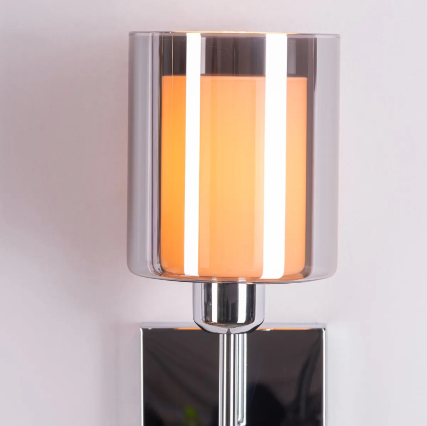 Aura Double-Glass Torch Sconce Wall Light - 5in * 18in (J)