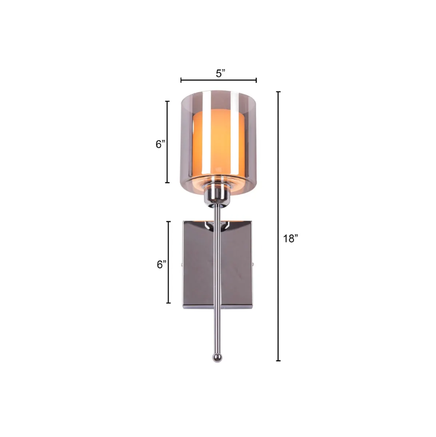 Aura Double-Glass Torch Sconce Wall Light - 5in * 18in (J)