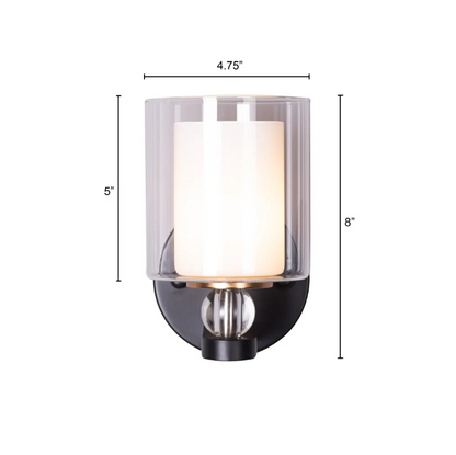 Aurora Crystal Pillar Sconce Wall Light - 4.75in * 8in (J)