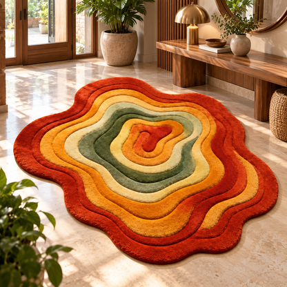 Autumn Contour Rug | Layered Organic Contour Pattern (GG)