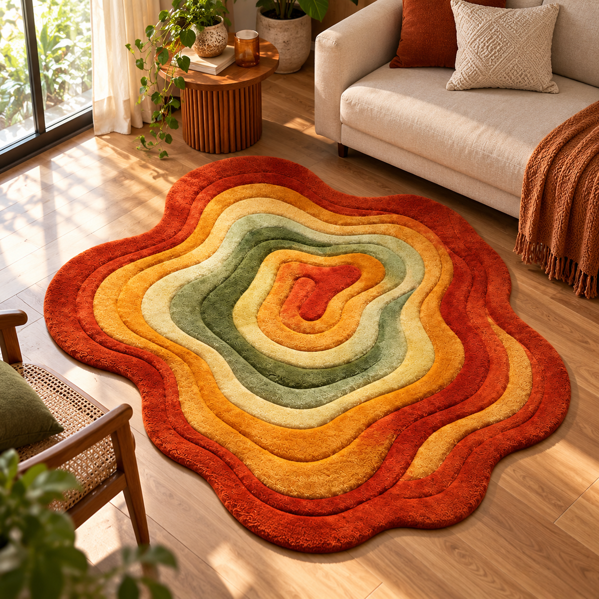 Autumn Contour Rug | Layered Organic Contour Pattern (GG)