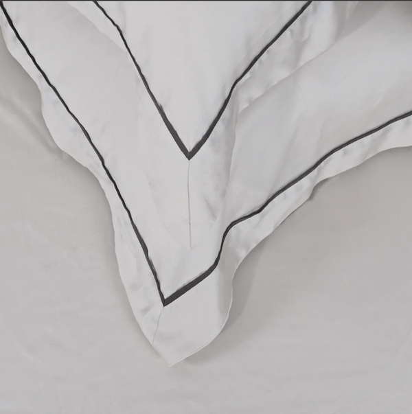 BOMOND Elegant Piping Bedsheet (300TC) - 100% Cotton King-Size Bedsheet + 2 Pillow Covers