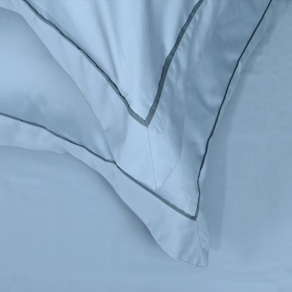 BOMOND Elegant Piping Bedsheet (300TC) - 100% Cotton King-Size Bedsheet + 2 Pillow Covers