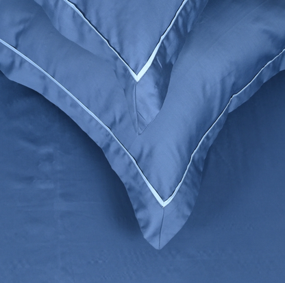 BOMOND Elegant Piping Bedsheet (300TC) - 100% Cotton King-Size Bedsheet + 2 Pillow Covers