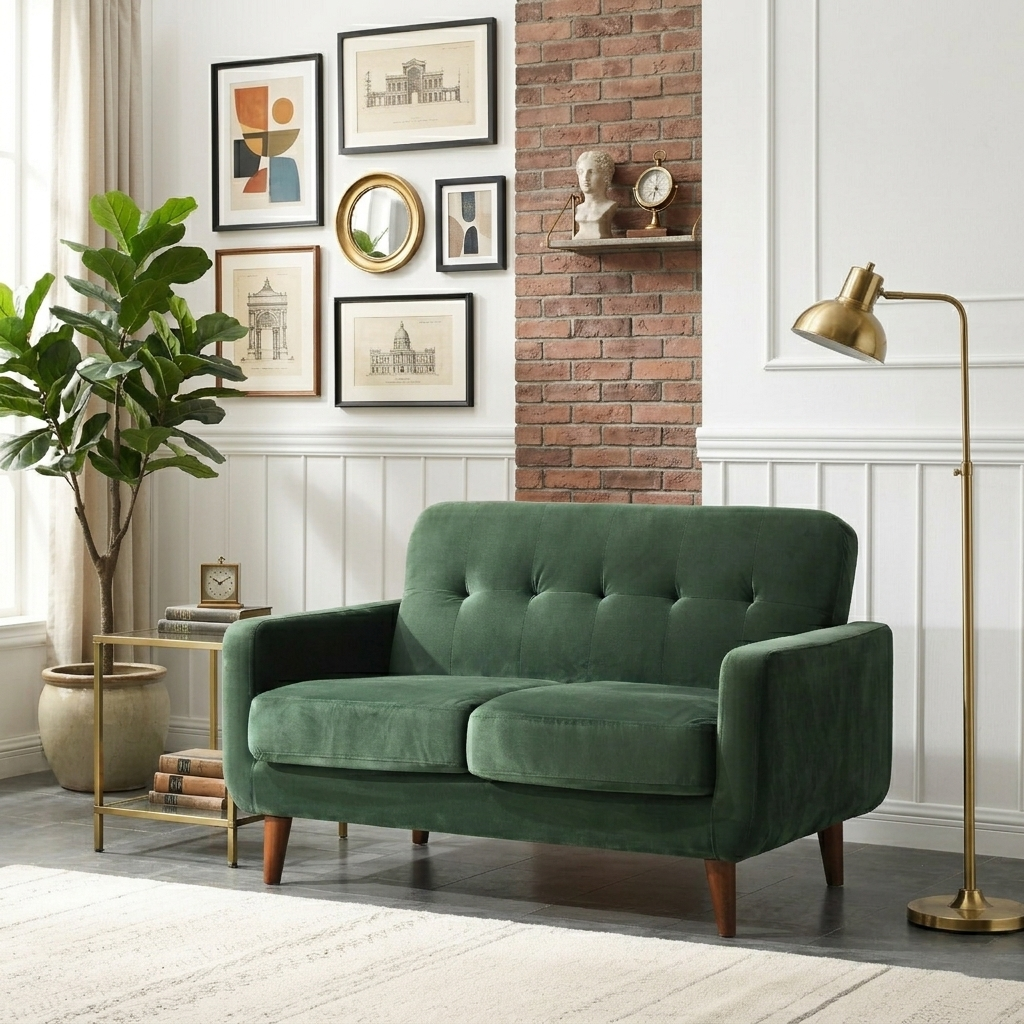 Bani 2-Seater Upholstered Sofa W 129 x D 84 x H 80 cm - (OT)
