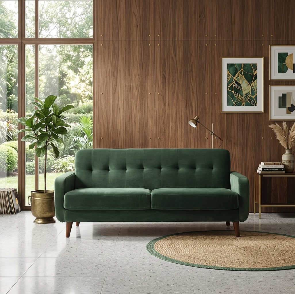 Bani 3-Seater Upholstered Sofa W 180 x D 84 x H 80 cm - (OT)