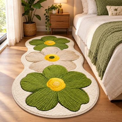 Bloom Garden Tufted Rug | Floral Pattern with Elongated Organic Shape (GG)