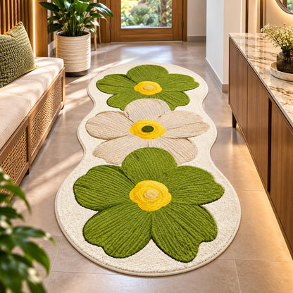Bloom Garden Tufted Rug | Floral Pattern with Elongated Organic Shape (GG)