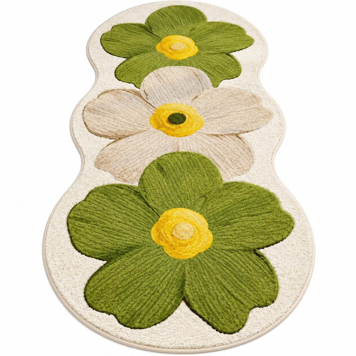 Bloom Garden Tufted Rug | Floral Pattern with Elongated Organic Shape (GG)