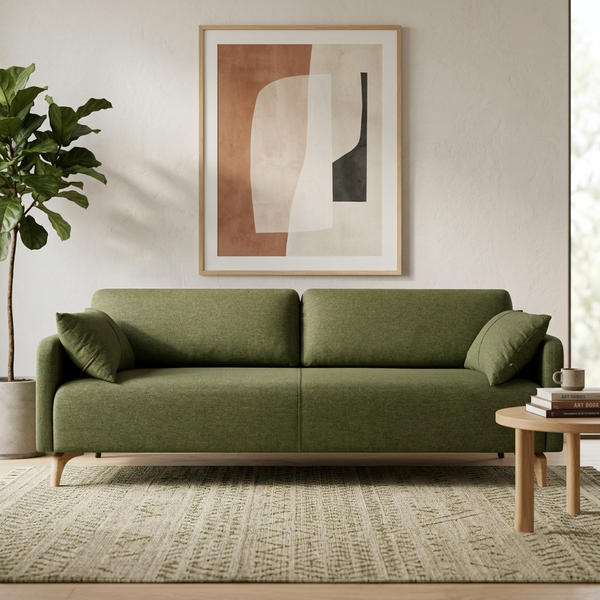 Bruno Block Low-Profile Bouclé 2-Seater Sofa (1800mm) - (NO)