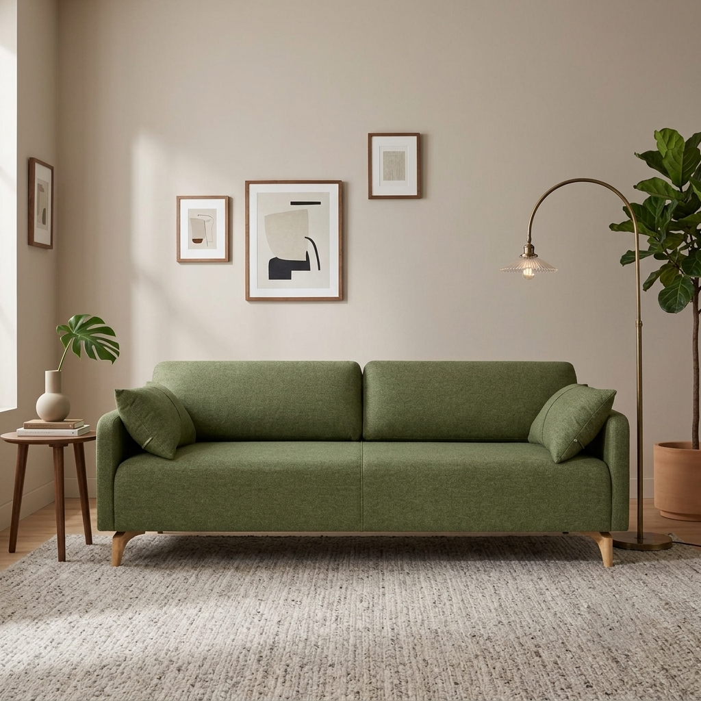 Bruno Block Low-Profile Bouclé 2-Seater Sofa (1800mm) - (NO)