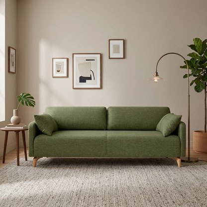 Bruno Block Low-Profile Bouclé 2-Seater Sofa (1800mm) - (NO)