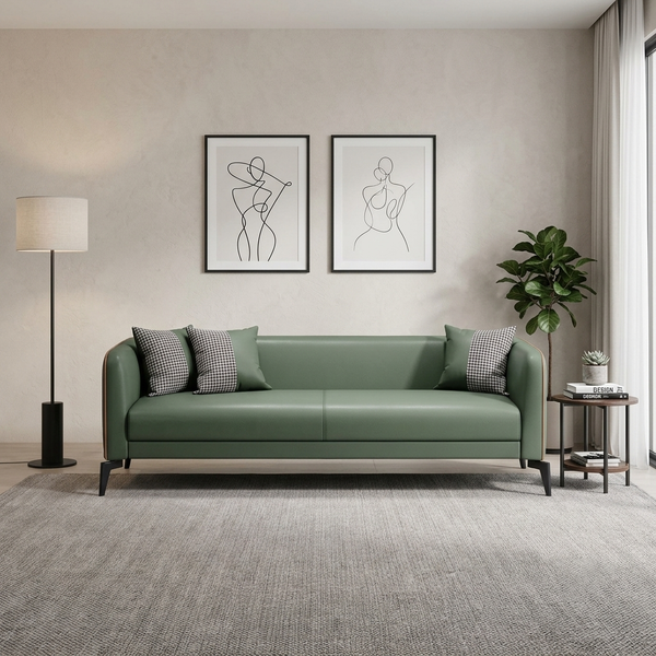 Callista Asymmetric Curved Bouclé 2-Seater Sofa (1800mm) - (NO)