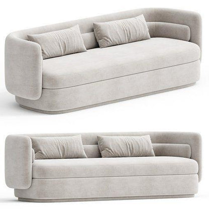 Celine Curved Minimalist Velvet 3-Seater Sofa (1950mm) - (NO)
