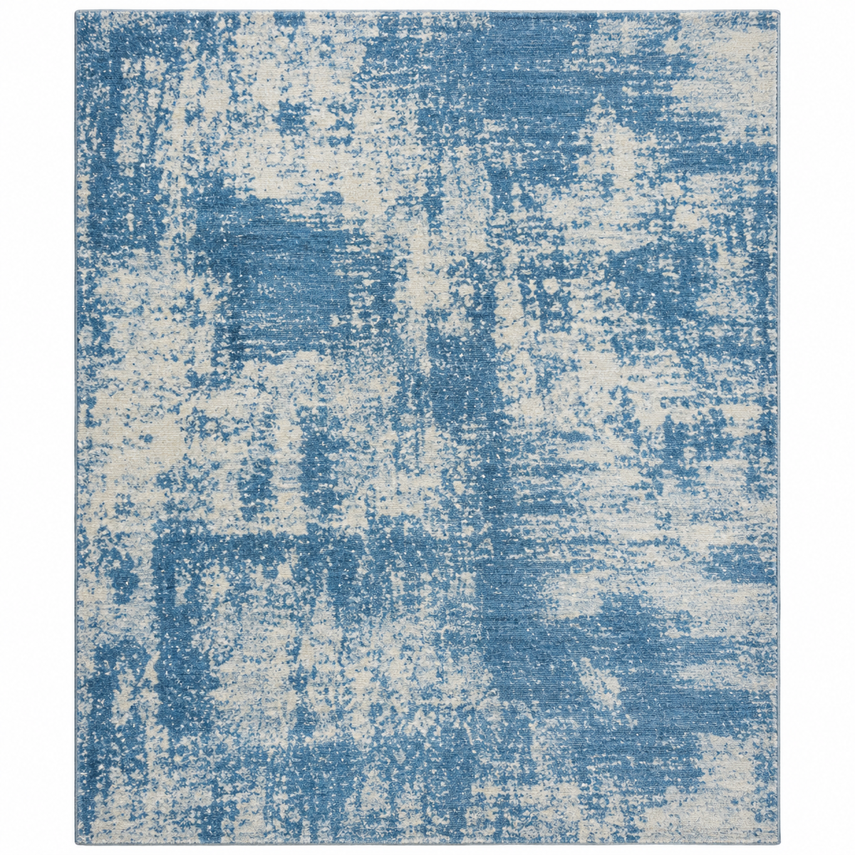 Coastal Blue Handloom Viscose Rug | Distressed Pattern (GG)