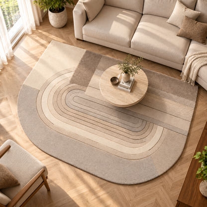 Contour Luxe Rug | Half-Rounded Silhouette with Contour Lines (GG)