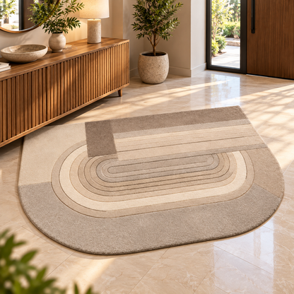Contour Luxe Rug | Half-Rounded Silhouette with Contour Lines (GG)