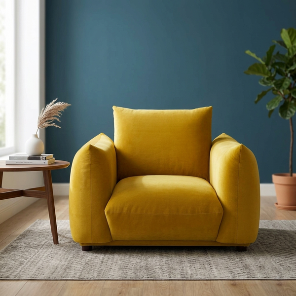Dami 1-Seater Upholstered Sofa Armchair W 112 x D 101 x H 81 cm - (OT)