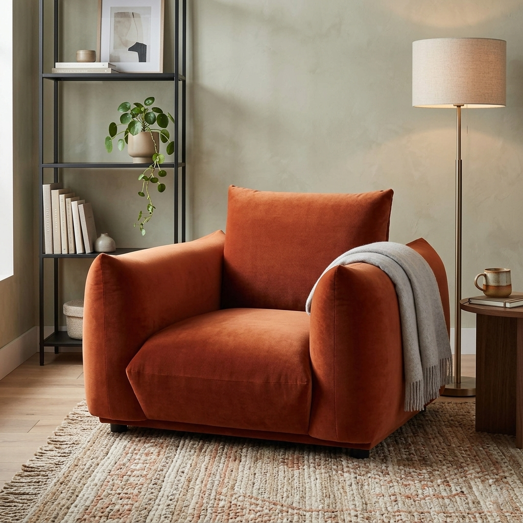 Dami 1-Seater Upholstered Sofa Armchair W 112 x D 101 x H 81 cm - (OT)