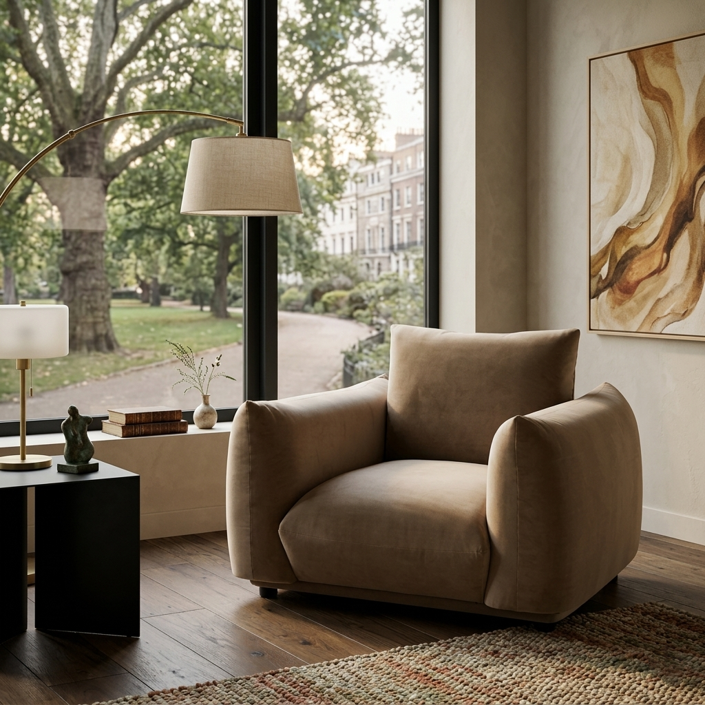 Dami 1-Seater Upholstered Sofa Armchair W 112 x D 101 x H 81 cm - (OT)