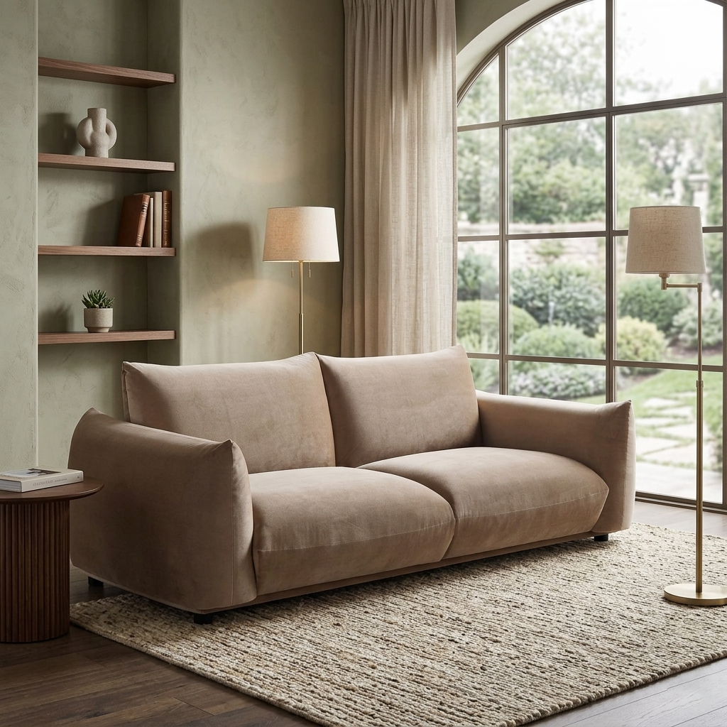 Dami 3-Seater Upholstered Sofa W 225 x D 101 x H 81 cm - (OT)