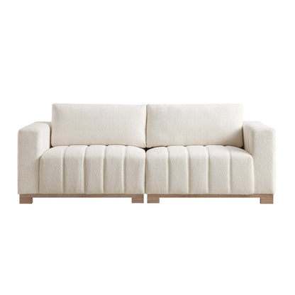 Dapi Beige Boucle 3-Seater Sofa W 210 x D 87 x H 79 cm - (OT)