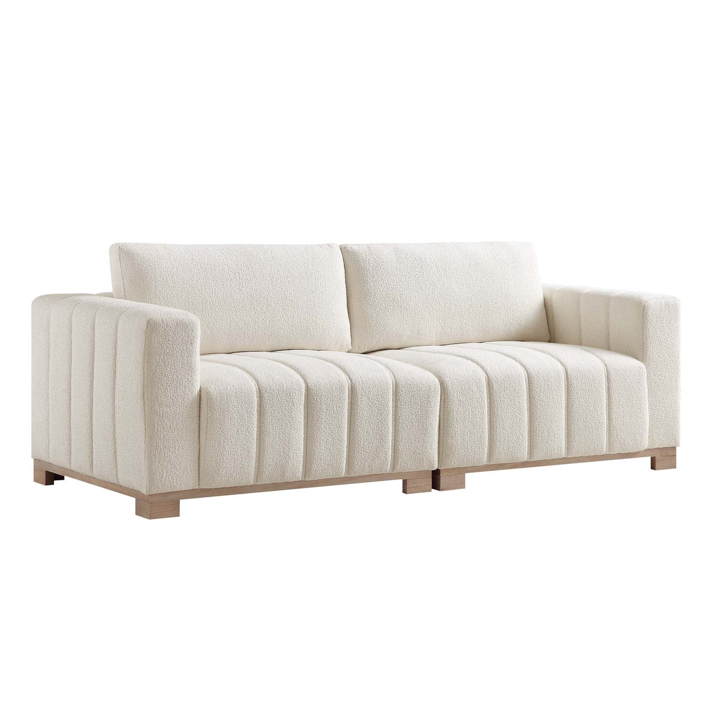 Dapi Beige Boucle 3-Seater Sofa W 210 x D 87 x H 79 cm - (OT)