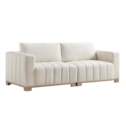 Dapi Beige Boucle 3-Seater Sofa W 210 x D 87 x H 79 cm - (OT)