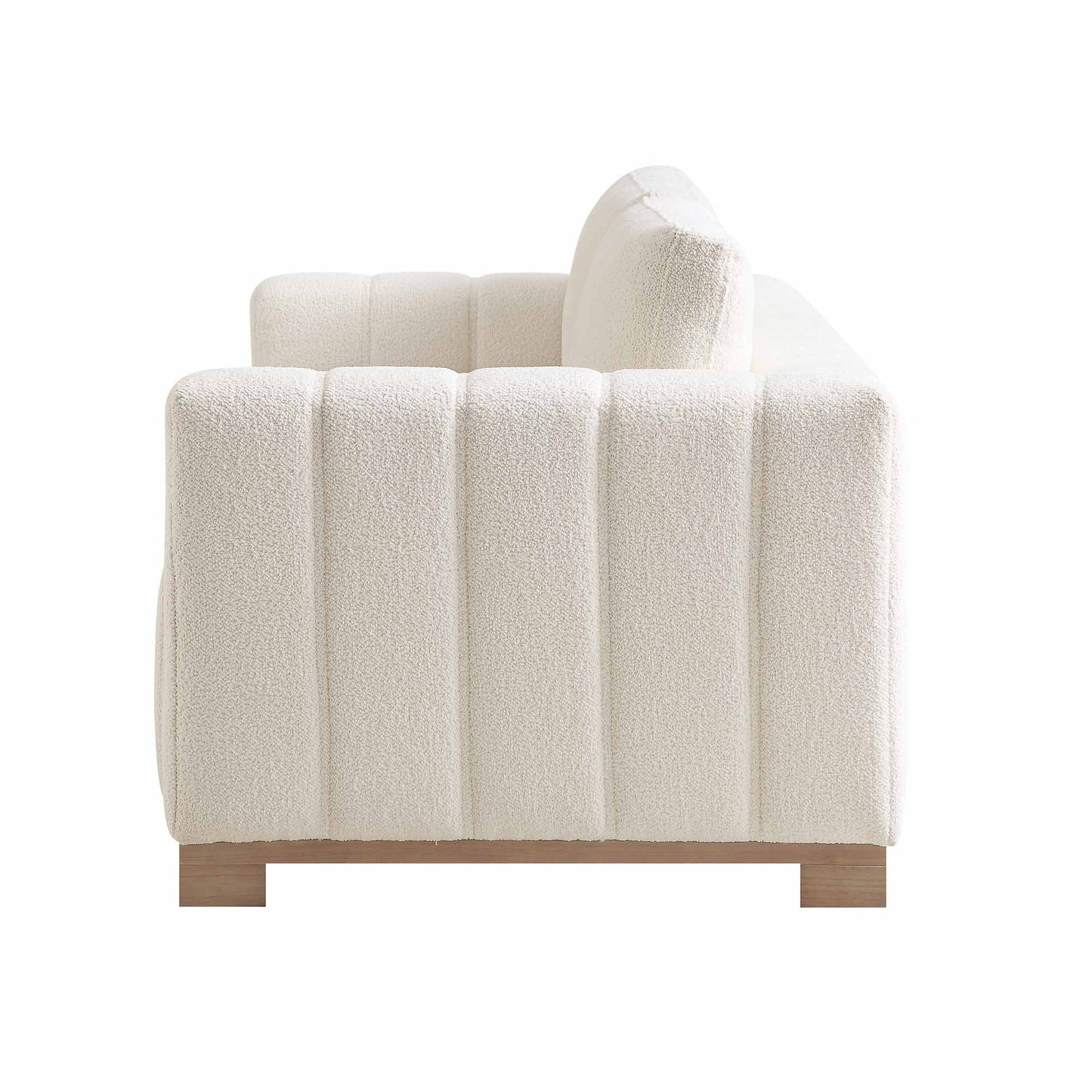 Dapi Beige Boucle 3-Seater Sofa W 210 x D 87 x H 79 cm - (OT)