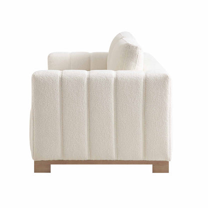Dapi Beige Boucle 3-Seater Sofa W 210 x D 87 x H 79 cm - (OT)