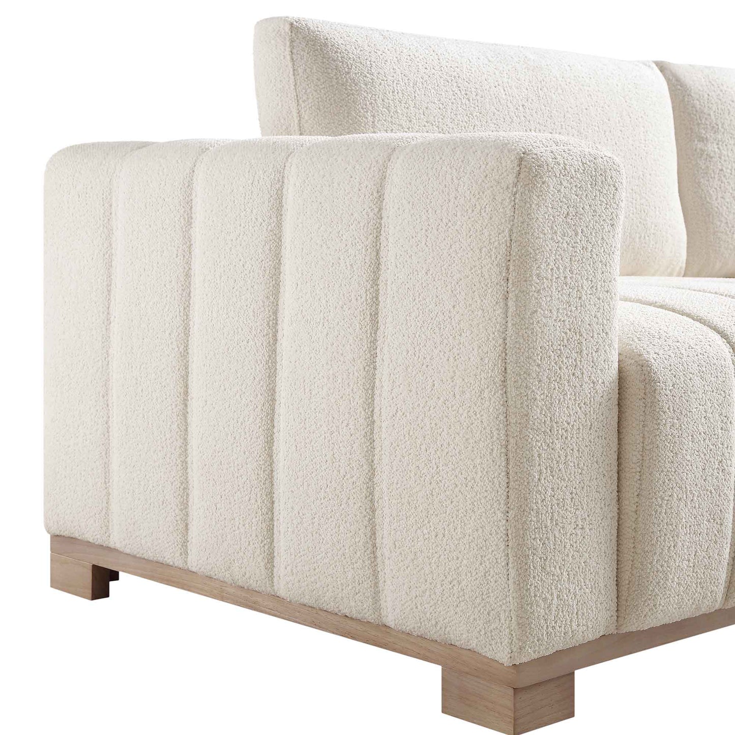 Dapi Beige Boucle 3-Seater Sofa W 210 x D 87 x H 79 cm - (OT)