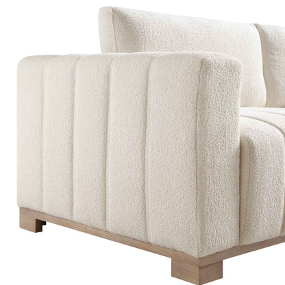 Dapi Beige Boucle 3-Seater Sofa W 210 x D 87 x H 79 cm - (OT)
