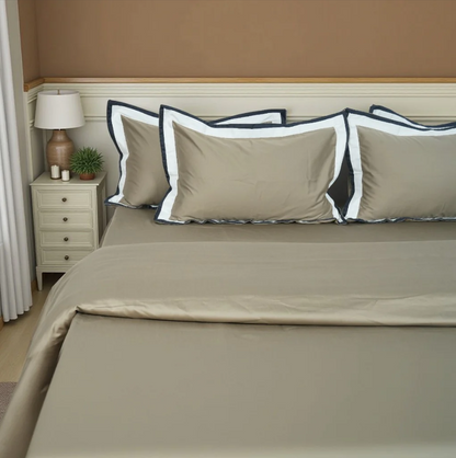 EATON Bedsheet (400TC) - 100% Cotton King-Size Bedsheet + 2 Pillow Covers