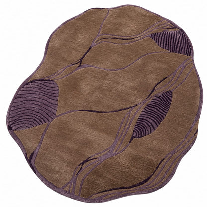 Earthy Abstract Flow Rug | Layered Abstract Organic Flow with Linear Detailing (GG)