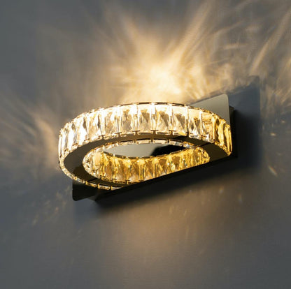 Ellipsoid Glass & Gold Luxe Wall Light - 30in * 8in (J)