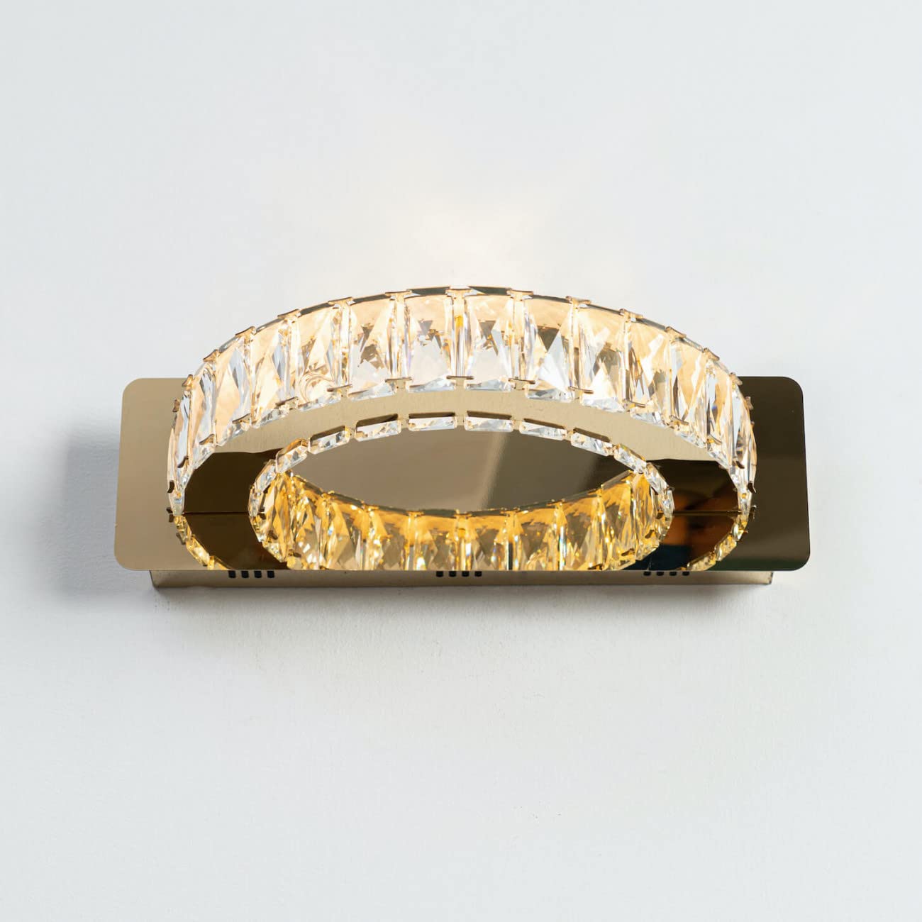 Ellipsoid Glass & Gold Luxe Wall Light - 30in * 8in (J)