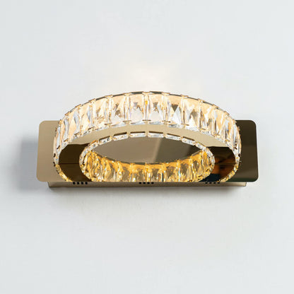 Ellipsoid Glass & Gold Luxe Wall Light - 30in * 8in (J)