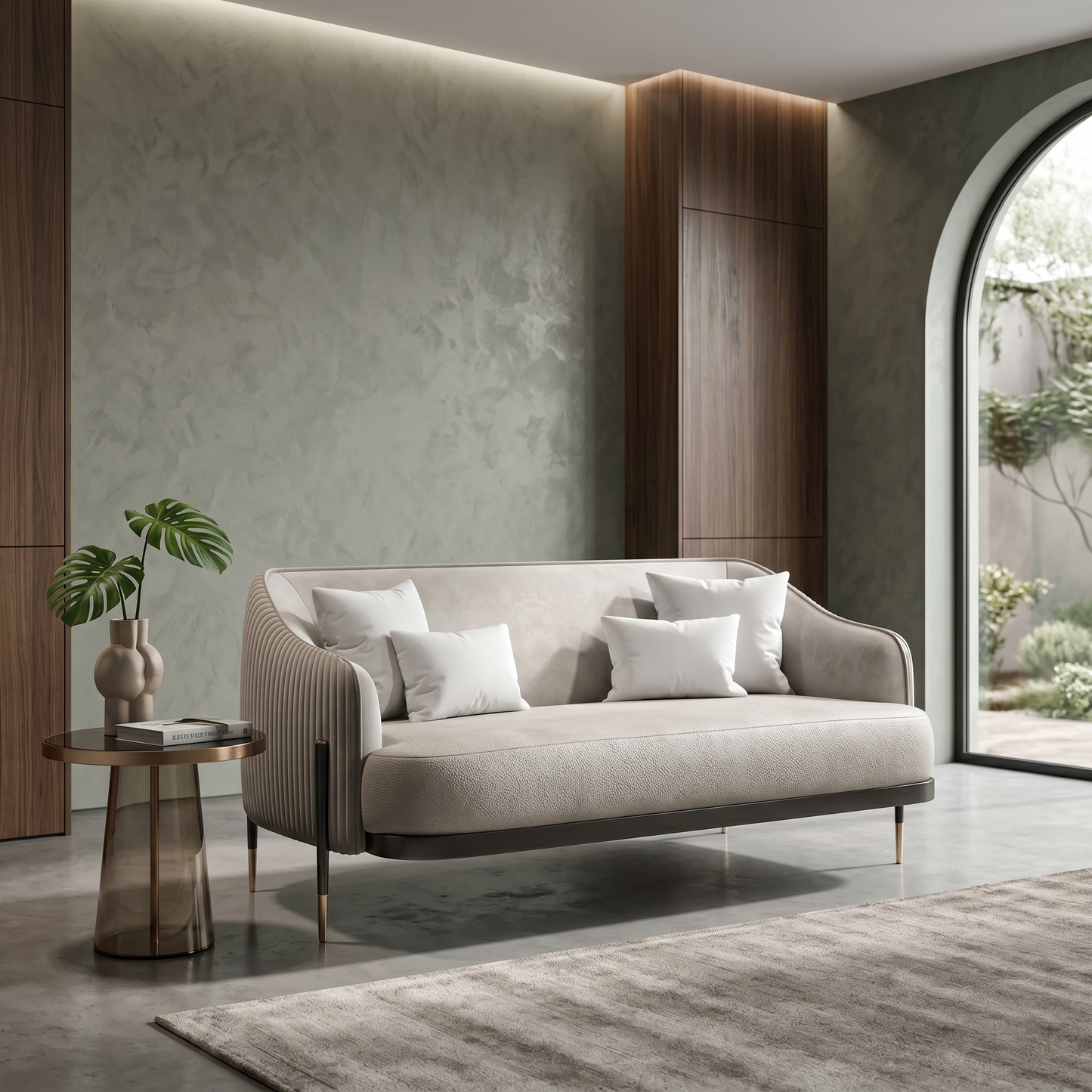 Flora High-Back Curved Bouclé 2-Seater Sofa (1800mm) - (NO)