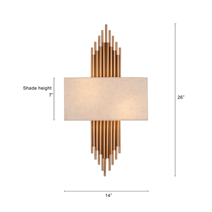 Gilded Organ Sconce Wall Light - 14in * 26in (J)