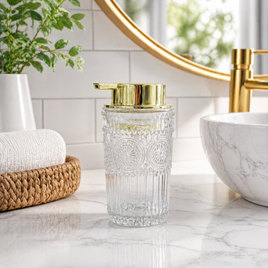 The Vintage Venetian Embossed Crystal Soap Dispenser (W)