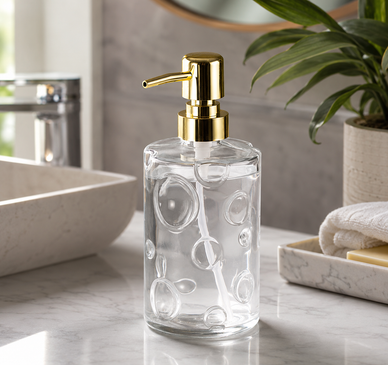 The Bubble Drop Molded Glass Soap Dispenser (W)