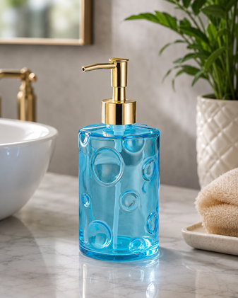 The Bubble Drop Molded Glass Soap Dispenser (W)