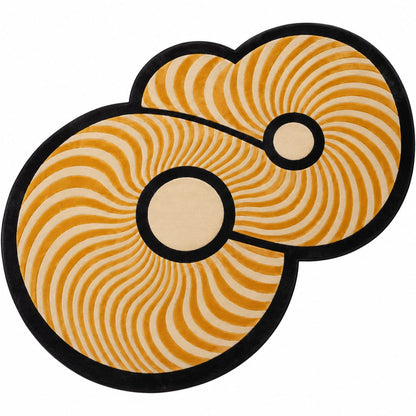 Golden Orbit Wave Rug | Flowing Concentric Wave & Overlapping Circular Forms (GG)