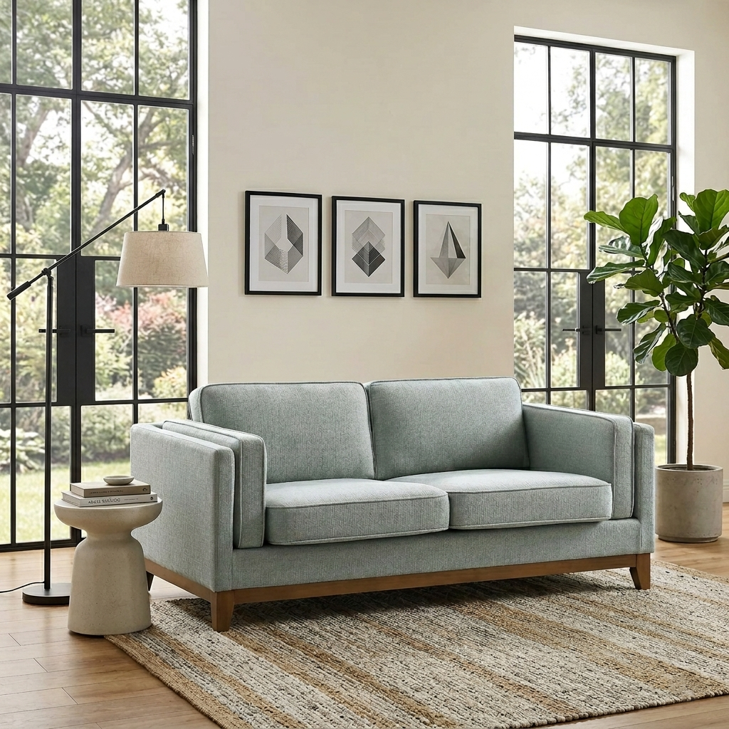 Habi Upholstered Fabric 2-Seater Sofa W 167 x D 84 x H 74 cm - (OT)