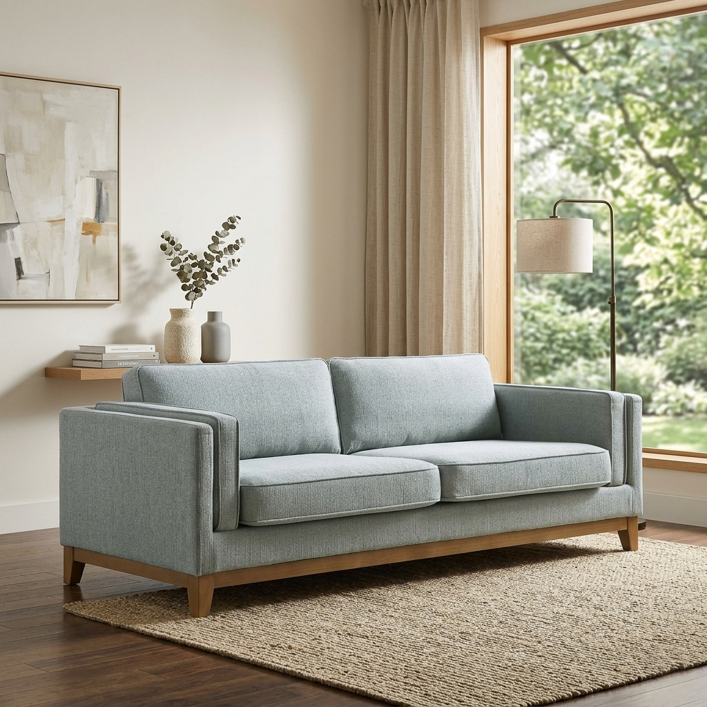 Habi Upholstered Fabric 3-Seater Sofa W 209 x D 84 x H 74 cm - (OT)