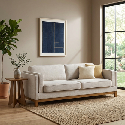 Habi Upholstered Fabric 3-Seater Sofa W 209 x D 84 x H 74 cm - (OT)