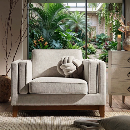 Habi Upholstered Fabric Sofa, 1-Seater W 101 x D 84 x H 74 cm - (OT)