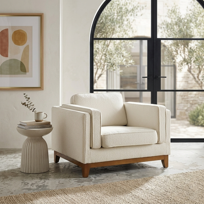 Habi Upholstered Fabric Sofa, 1-Seater W 101 x D 84 x H 74 cm - (OT)