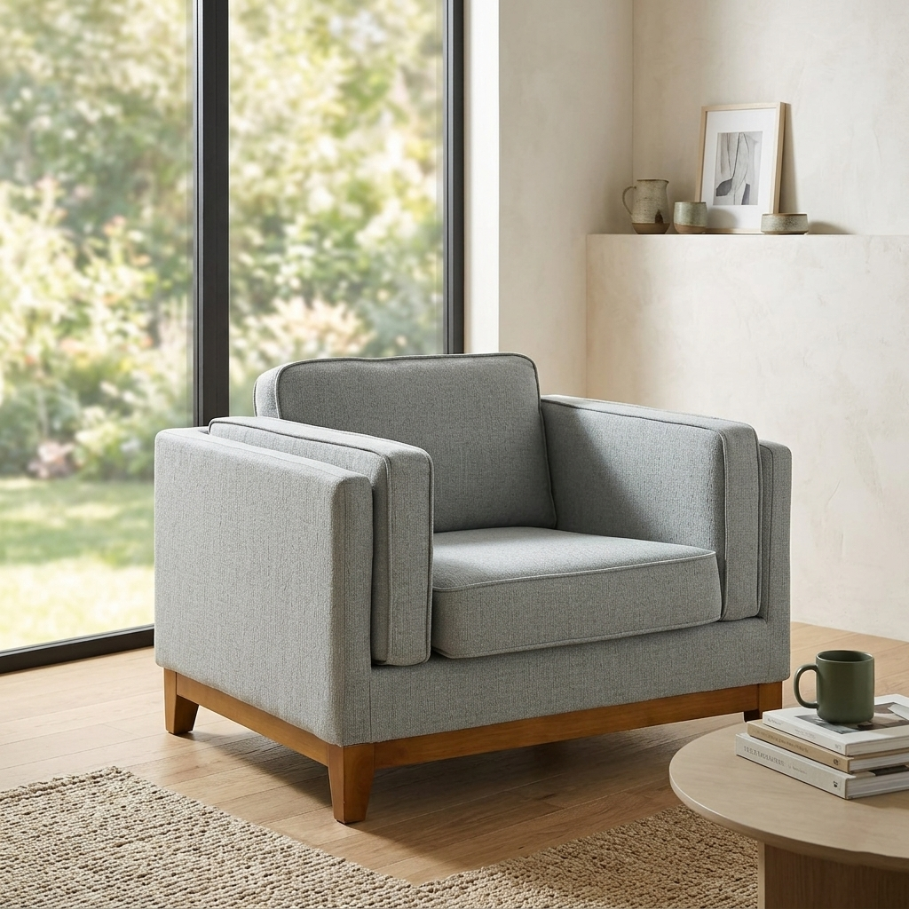 Habi Upholstered Fabric Sofa, 1-Seater W 101 x D 84 x H 74 cm - (OT)