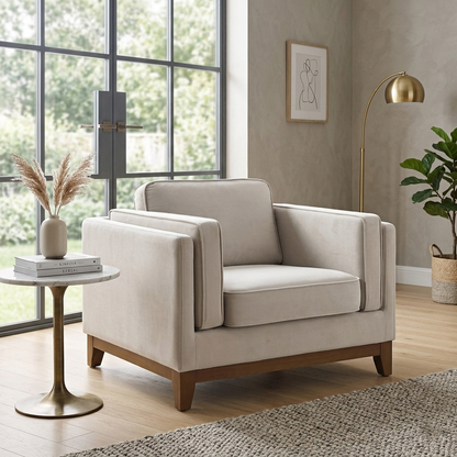 Habi Upholstered Fabric Sofa, 1-Seater W 101 x D 84 x H 74 cm - (OT)